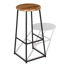 Tabourets de bar lot de 2 bois de teck massif