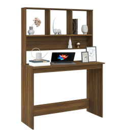 Bureau et étagères Chêne marron 110x45x157 cm Bois d'ingénierie