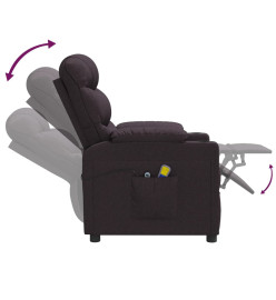 Fauteuil électrique de massage Marron foncé Tissu