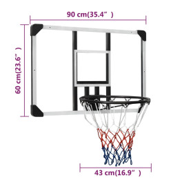 Panneau de basket-ball Transparent 90x60x2,5 cm Polycarbonate