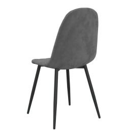 Chaises à manger lot de 6 gris foncé velours