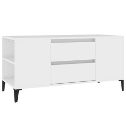 Meuble TV Blanc 102x44,5x50 cm Bois d'ingénierie