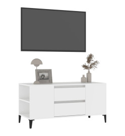 Meuble TV Blanc 102x44,5x50 cm Bois d'ingénierie