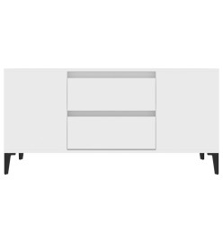 Meuble TV Blanc 102x44,5x50 cm Bois d'ingénierie