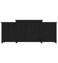 Buffet Noir 164x37x68 cm Bois massif de pin