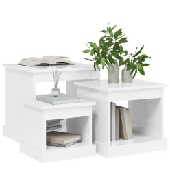 Tables gigognes 3 pcs blanc brillant bois d'ingénierie