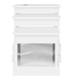 Tables gigognes 3 pcs blanc brillant bois d'ingénierie