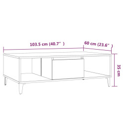 Table basse Sonoma gris 103,5x60x35 cm Aggloméré