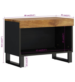 Meuble TV 60x33x43,5 cm bois massif de manguier