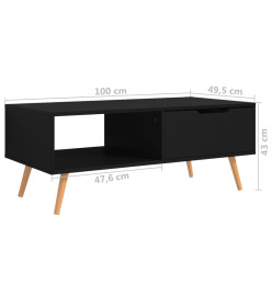 Table basse Noir 100x49,5x43 cm Aggloméré