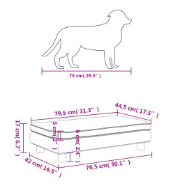 Lit pour chien avec extension gris clair 100x50x30 cm velours