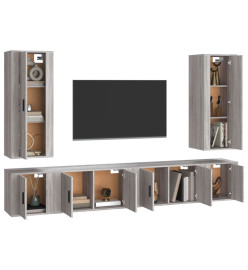 Ensemble de meubles TV 6 pcs Sonoma gris Bois d'ingénierie