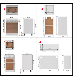 Ensemble de meubles de cuisine 8 pcs Blanc brillant Aggloméré