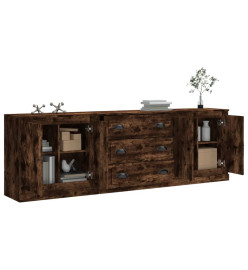 Buffets 3 pcs Chêne fumé Bois d'ingénierie