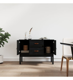 Buffet Noir 110x40x78 cm Bois massif de pin