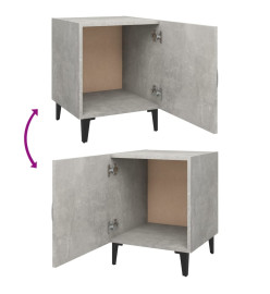 Tables de chevet 2 pcs Gris béton Bois d'ingénierie