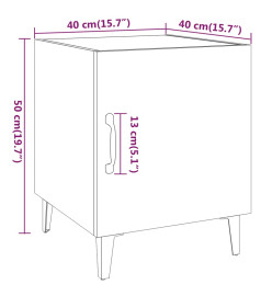 Tables de chevet 2 pcs Gris béton Bois d'ingénierie