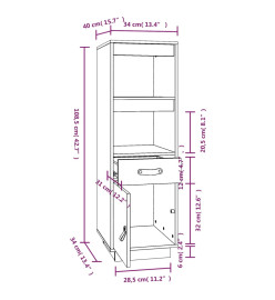 Buffet haut Marron miel 34x40x108,5 cm Bois massif de pin