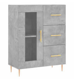 Buffet haut Gris béton 69,5x34x180 cm Bois d'ingénierie