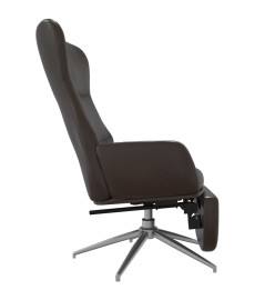 Chaise de relaxation et repose-pied Marron brillant Similicuir