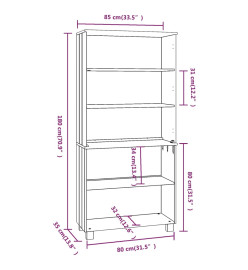 Buffet HAMAR Bois massif de pin Gris foncé