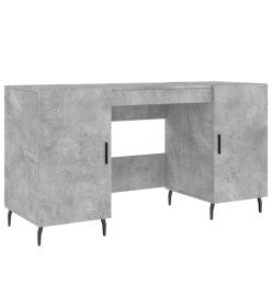 Bureau gris béton 140x50x75 cm bois d'ingénierie