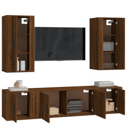 Ensemble de meubles TV 5 pcs Chêne marron Bois d'ingénierie