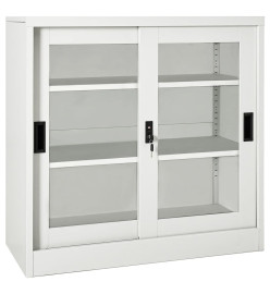 Armoire à portes coulissantes avec jardinière Gris clair Acier