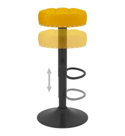 Tabourets de bar 2 pcs Jaune moutarde Velours