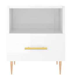 Tables de chevet 2 pcs blanc brillant 40x35x47,5 cm