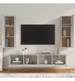 Ensemble de meubles TV 4 pcs Gris béton Bois d'ingénierie