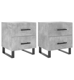 Tables de chevet 2pcs gris béton 40x35x47,5cm bois d’ingénierie