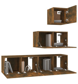 Ensemble de meubles TV 4 pcs Chêne fumé Bois d'ingénierie