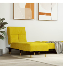 Chaise longue jaune velours