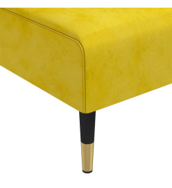 Chaise longue jaune velours