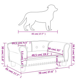 Lit pour chien cappuccino 70x45x30 cm similicuir