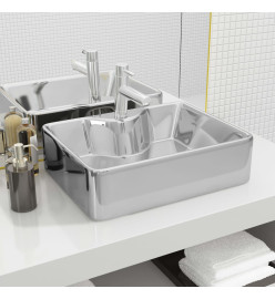 Lavabo avec trou pour robinet 48x37x13,5 cm Céramique Argenté