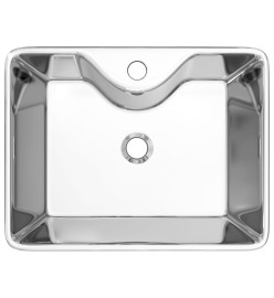 Lavabo avec trou pour robinet 48x37x13,5 cm Céramique Argenté