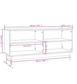 Armoire à chaussures Gris 110x34x45 cm Bois de pin massif