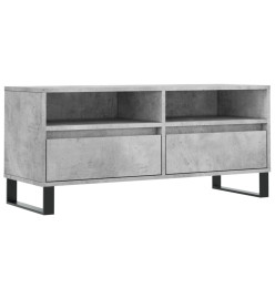 Meuble TV gris béton 100x34,5x44,5 cm bois d'ingénierie