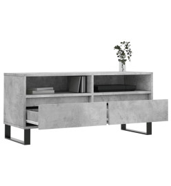 Meuble TV gris béton 100x34,5x44,5 cm bois d'ingénierie