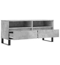 Meuble TV gris béton 100x34,5x44,5 cm bois d'ingénierie