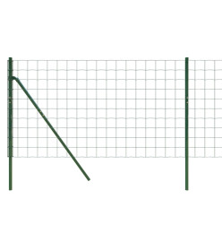 Clôture en treillis métallique vert 0,8x25 m acier galvanisé