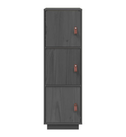 Buffet haut Gris 34x40x108,5 cm Bois massif de pin