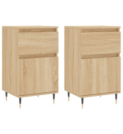 Buffets 2 pcs chêne sonoma 40x35x70 cm bois d'ingénierie