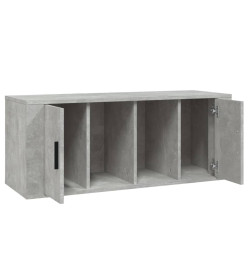 Meuble TV Gris béton 100x35x40 cm Bois d'ingénierie