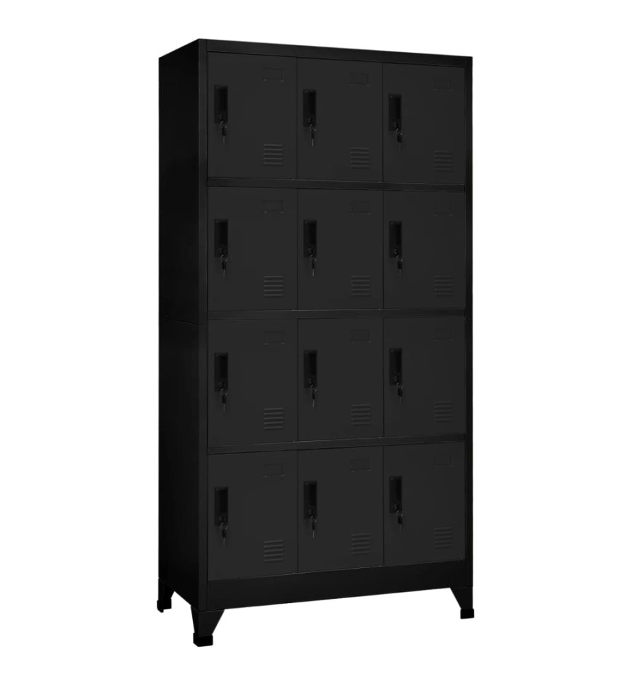 Armoire à casiers Noir 90x45x180 cm Acier