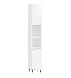 Armoire de salle de bain blanc brillant 30x30x190 cm