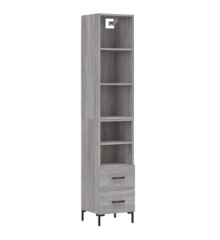 Buffet haut Sonoma gris 34,5x34x180 cm Bois d'ingénierie