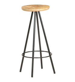 Tabourets de bar lot de 2 bois de manguier brut